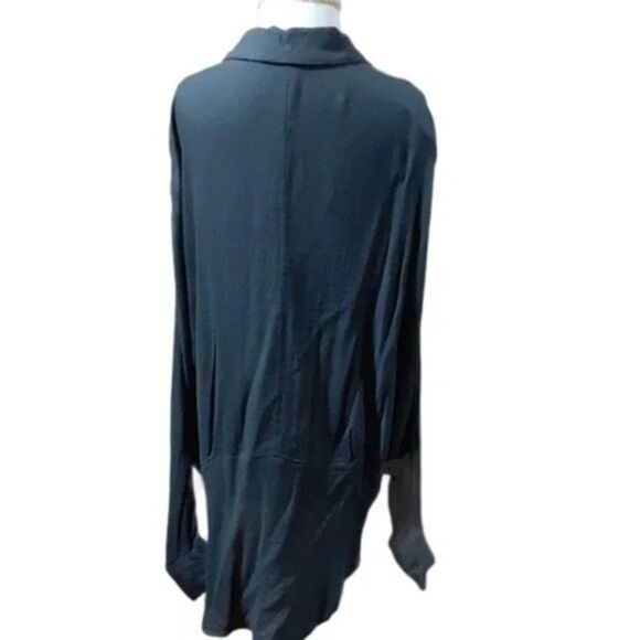 Free People True Affection Blouse Gray Long Sleeves Over Size High Low Sz Small - Picture 4 of 8